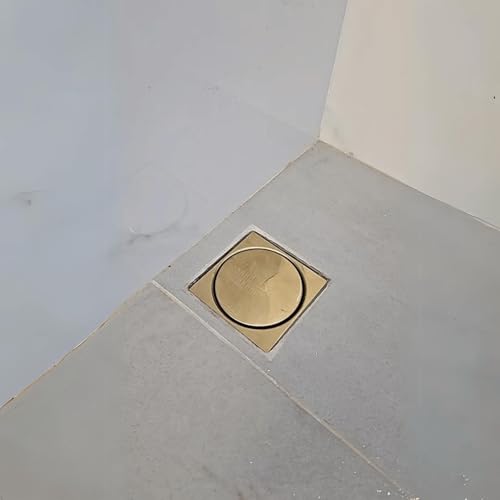 2 Ralo Inox Click 15x15 Quadrado Dourado + Porta Grelha Inox (DOURADO)