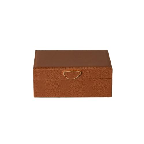 Caixa Decorativa Mocca, Marrom, 22,5 x 14,5 x 9 cm, Organizador com Tampa para Decora&ccedil;&atilde;o