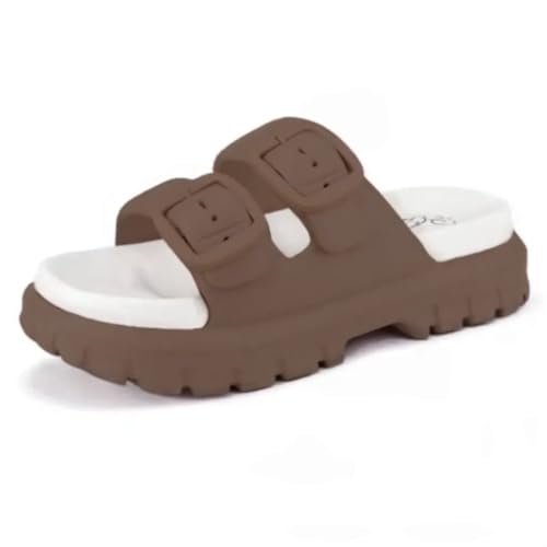 Image of Slipper for Women Men Flip Flop Double Buckle Pillow Sliders EVA Flat Sandals for Girls Boys Soft Open Toe Non Slip Platform Bedroom Outdoor Slippers
