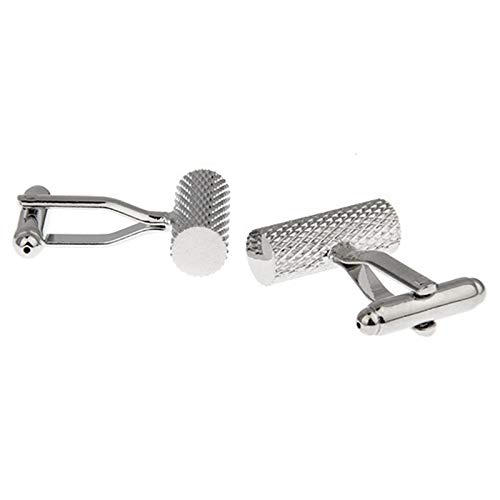 Mancuernillas Daesar para camisa diseño diamante cilíndrico plata miniatura 2