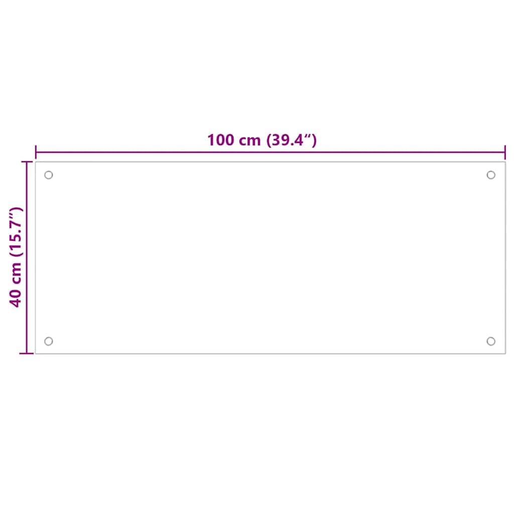 Küchenrückwand Schwarz 100x40 cm Hartglas hitzebeständig kratzfest einfach zu reinigen Schutz vor Fettspritzern für Küche, Kochen, Backen, Servieren und Küchenorganisation