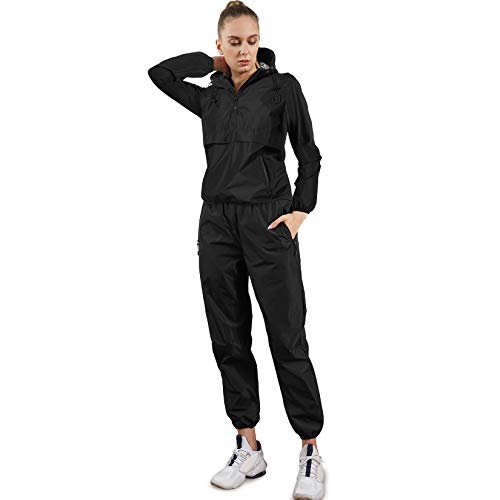 image for Junlan Sauna Suit for Womens Sweat Sauna Jacket Gym Workout Sweat Pant