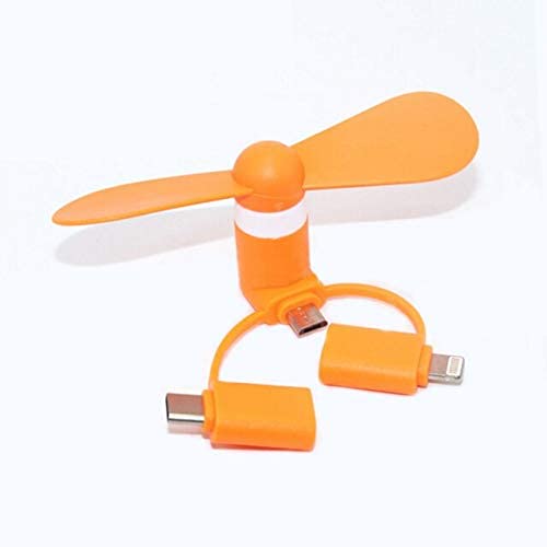 QAWACHH Mobile USB Fan 3 in 1 Orange Colour For Android-iPhone And Type c (B01KXONV6W) Amazon Price History, Amazon Price Tracker