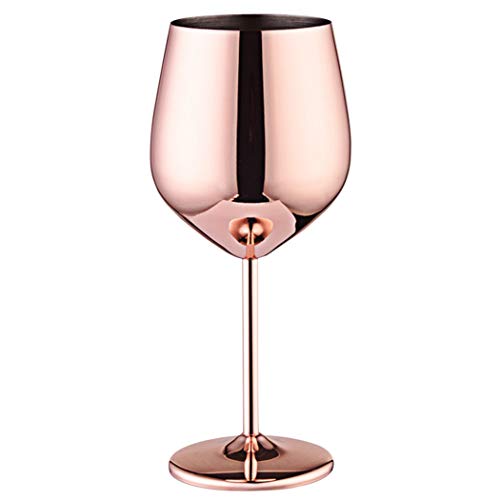 Copo de Vinho de Aço Inoxidável da Outgeek, Copo de Copo de Vinho, Rose Gold