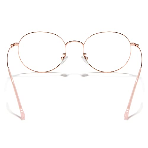 Image of Cyxus Blue Light Blocking Glasses Round Metal Frame Computer Glasses | Blue light blocking glasses featuring round metal frame, comfortable fit and versatile use for work, study and entertainment
