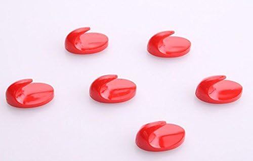 De Plastik Self Adhesive 6 Piece Wall Hook Set Red Oval Mini Format