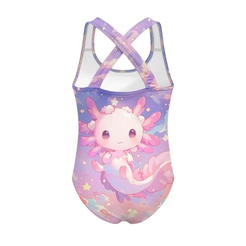 Image of Girls One Piece Swimsuits Teens Sleeveless Back Cross Strap Bathing Suit Kids Quick Dry Cute Beach Swimwear(5-14)