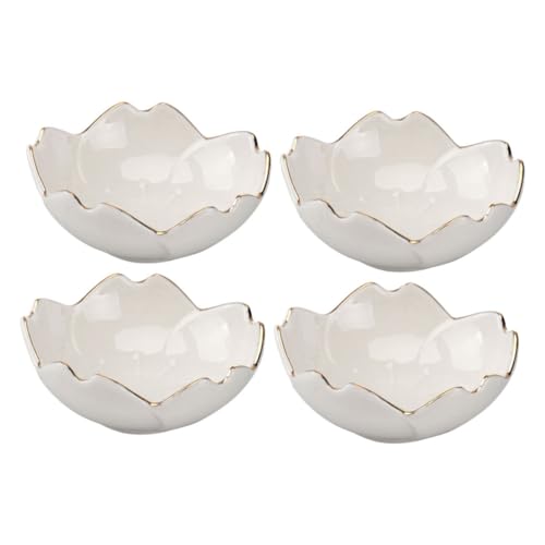 WEKADRIN 4 Piezas Plato De Condimento De Bochas Cereza Platos Para Servir Tazas De Inmersión Bandeja De Refrigerios Cuenco Del Desierto Frutas Flores Zalamero Bol Cerámica