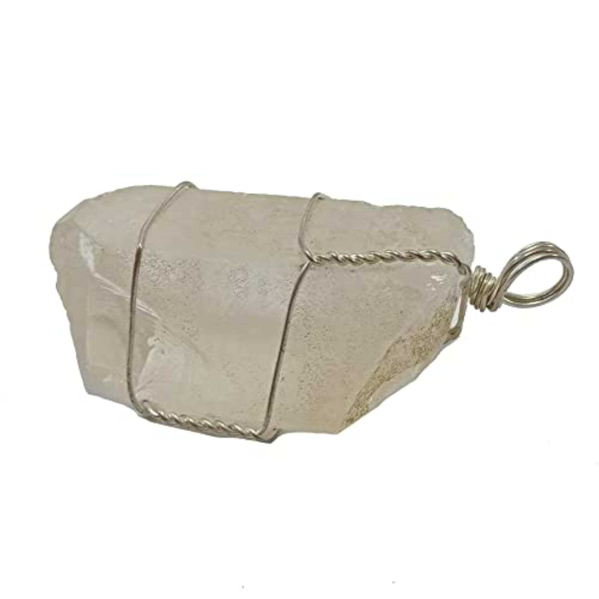 Crystal quartz Rough Point Wire wrap pendant