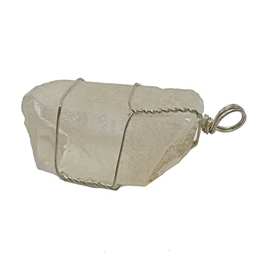 Crystal quartz Rough Point Wire wrap pendant