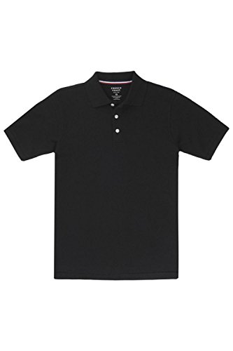 Image of French Toast Boys Short Sleeve Pique Polo Shirt (Standard & Husky), Black, 10