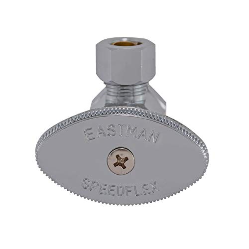 Eastman 1/2 Inch Fip X 3/8 Inch Od Compression Multi-Turn Angle Stop Valve With Brass Stem, Brass Plumbing Fittings, Chrome, 10809Lf #TOP5
