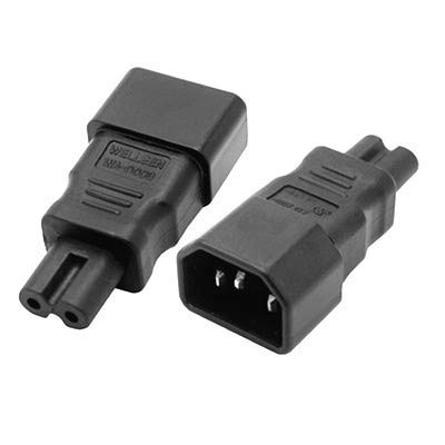 Aofan 2pcs IEC320 C14/3 Pin Male Plug to C7 Female Straight Plug Converter AC125V 10A/AC250V 2.5A