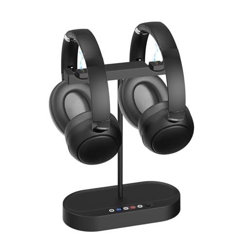 Tosuny Auriculares Inalámbricos para TV para 2 Personas, de Audio Dual con 40 Horas de Tiempo de Reproducción y Base de Carga, Auriculares Inalámbricos para Ver Televisión, Baja