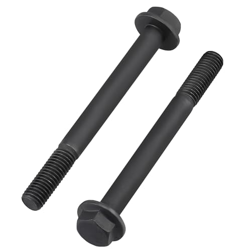 Image of M14-2.0 x 70mm Flange Bolt, Hex Head Flanged Bolt 10.9 Grade High Strength- Black Oxide Finish, Partial Thread, Metric- Heavy Duty for Automotive, Machinery & Construction (4 Pcs) 4 pcs