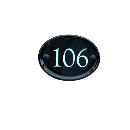 Ceramic House Number Plaque, Bridge and Oval Designs, Black and White, Customisable Numbers 1-999