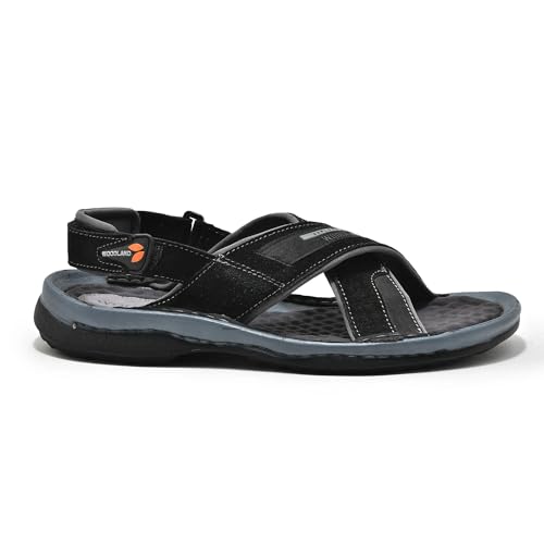 Image of Woodland Men Black Sandal