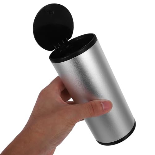 Cubo de basura para coche de aluminio con soporte para pañuelos desmontable 4