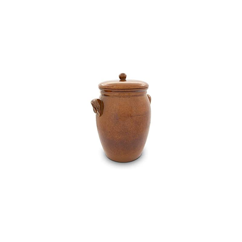 Pot à choucroute avec pierres lacto-fermentation traditionnel 5L Marron