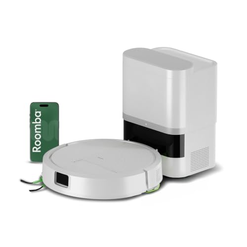 iRobot Roomba 115 Combo con Base AutoEmpty, Robot 2en1, Potencia de succión 15000 Pascales, Cepillo Lateral Flexible, Mopa de fregado extendida, 90 días autonomía, Navegación Clearview LiDAR, Blanco