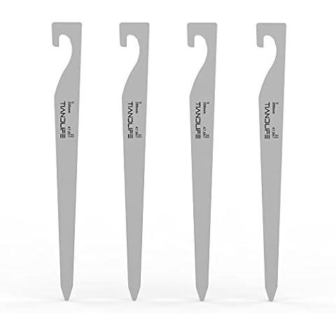 TIANDLIFE Tent Stakes - Titanium Tent Pegs - 7.9in/20cm Heavy Duty Camping Stakes, Windproof Rustproof, Not Easy to Bend,Essential Tent Accessories for Camping, Rain Tarps, Hiking, Backpacking Cover