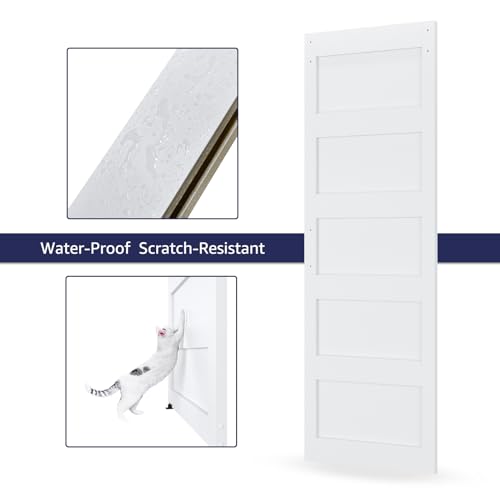 Image of 30in x 84in Sliding Barn Door 5 Panel with Water-Proof PVC Surface