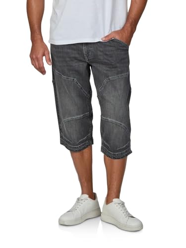 MUSTANG 3/4 Jeans Shorts Herren Stretch Straight Fit Freemont Kurze Hosen Bermuda Sommer Denim Einfarbig Größe:31 Farbe:Dark Grey Denim (1017891-4000-782)