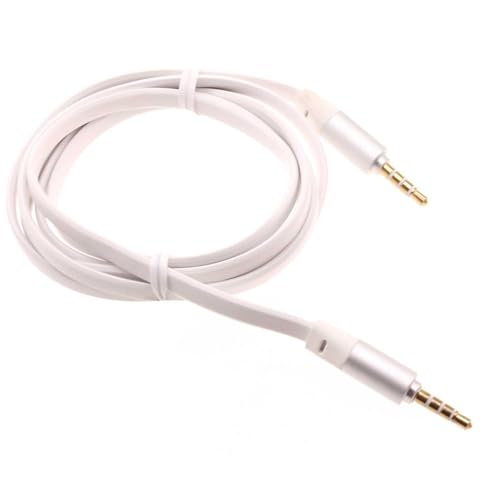 Cable Auxiliar 3.5mm Plano Blanco 0.91 m miniatura 1