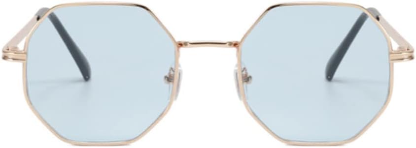 ENTHYI Hexagon Polarized Sunglasses for Women/Men Vintage Octagon Metal Sun Glasses Polygon Glass Square Shades - Image 2