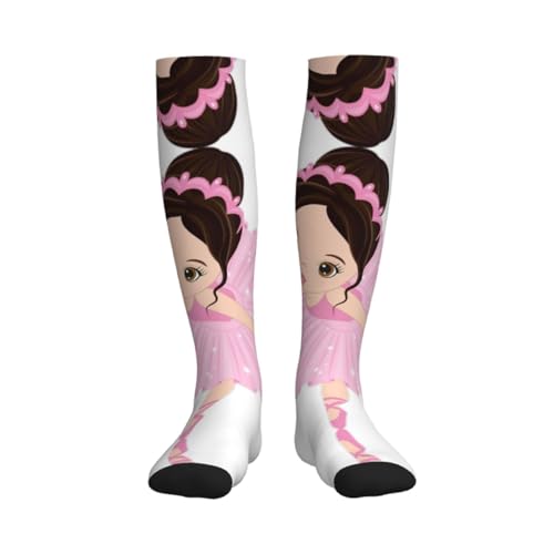 Little Ballerina Dancing Girl Compression Socks For Woman & Man 20-30mmhg Knee High Calves For Flying Running Nurses2