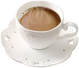 Regalo de café para papá, juego de tazas de café de cerámica blanca pequeña real de lujo vintage taza de té platillo boda flores tazas de café e,