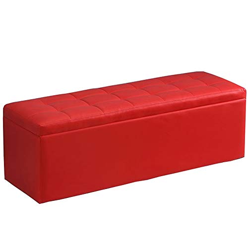 IBOWZ Puff Almacenaje, Banco para Zapatos Multiusos Plegable de Almacenamiento con protección contra Incendios, de Piel sintética, Suave, con Gran Capacidad