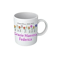 Tazza Personalizzata Per Maestra Con Nome, Classe E Matite - 300 Ml, Stampe In Sublimazione, Fatto In Italia - 2