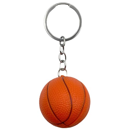 AUTOZOCO Llavero Baloncesto, Key Chain basket, pelota Basket, llavero pelota Baloncesto, llavero pelota, Material Plástico, Diámetro de la pelota 4 cm, Color Naranja
