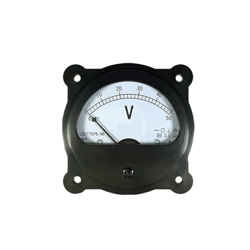 Voltmètre 62C5 DC 50V indicateur de tension analogique circulaire de 80 mm pour armoire