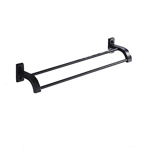 Toallero baño inoxidable 304 negro doble para solucionar falta de espacio 2