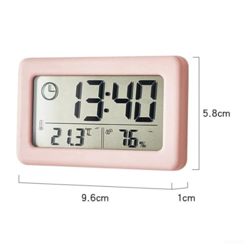 Marchfunny Medidor digital de temperatura ambiente y humedad con pantalla LCD grande, uso en interiores, memoria de valor máximo y mínimo, unidades de temperatura en grados Celsius o Fahrenheit (rojo) - imagen 2