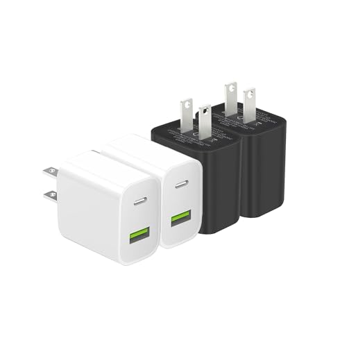 Image of 4 Pack USB C Charger Block, Dual Port Type C Wall Charger Fast Charging 20W Power Adapter Cube for iPhone 14 /14 Pro /14 Pro Max /14 Plus /13 /12 /11, XS /XR /X, iPad, Samsung, More
