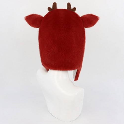 Plush Hat,Winter Warm Thicken Hat for Women Girl Christmas Party Deer Horn Winter Ski Furry Earflaps3
