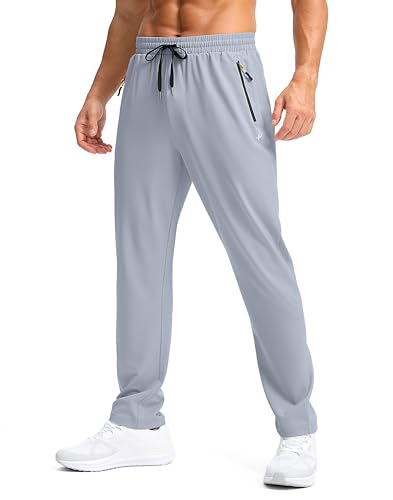 Image of Pudolla Men's Lightweight Hiking Pants Quick Dry Outdoor Sweatpants with Zipper Pockets for Athletic Workout Casual Travel