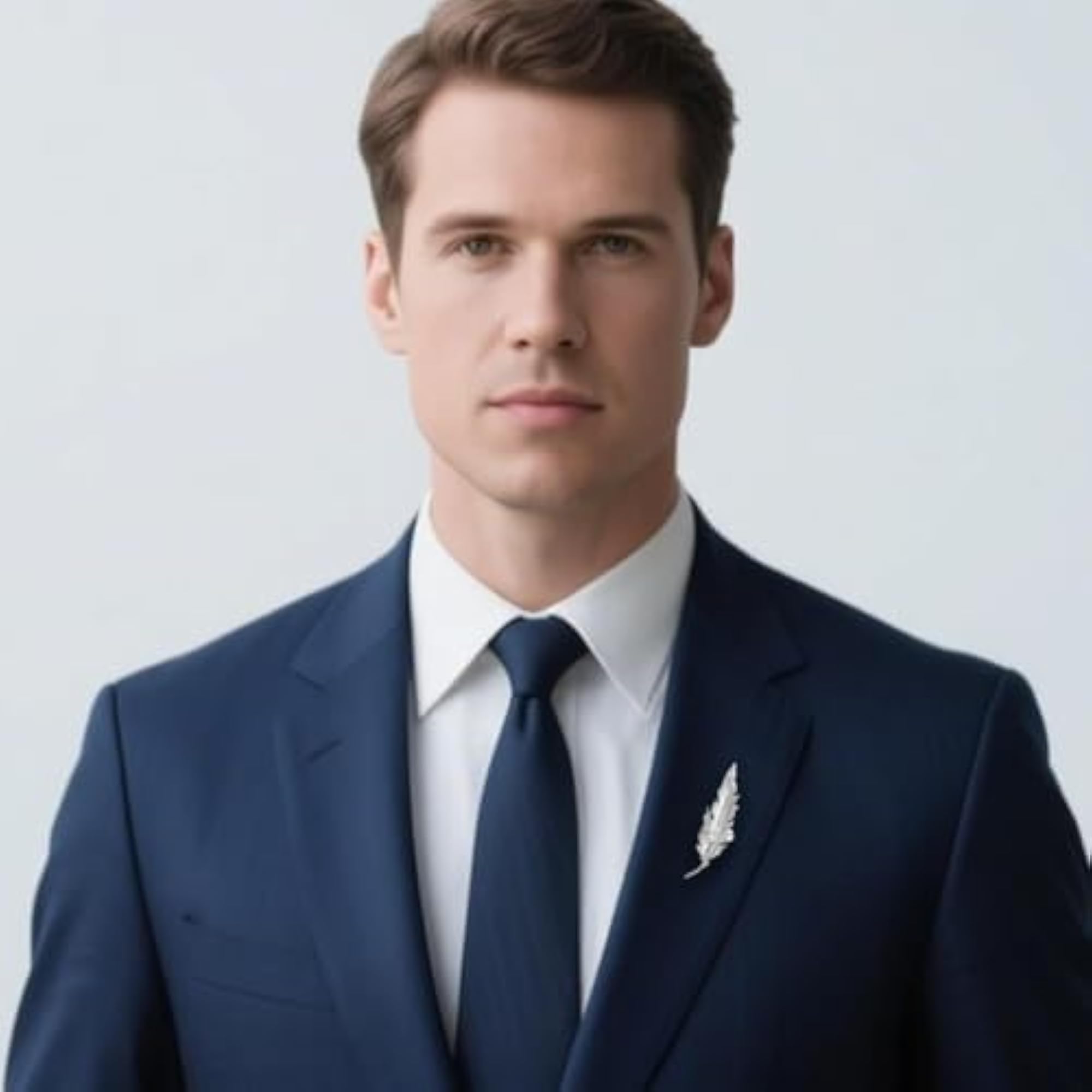 Classic Feather Brooch for Men, Elegant Design