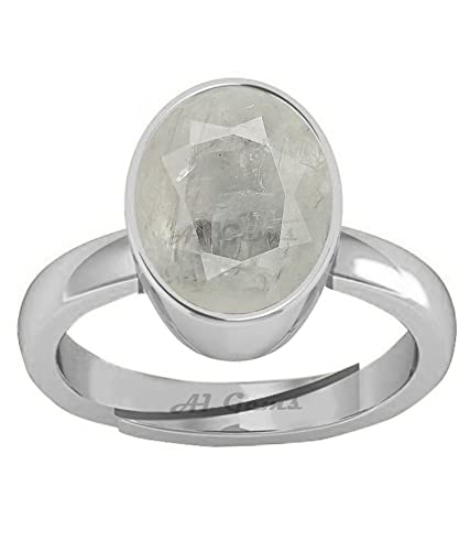 Saphir blanc naturel de 9,25 Ratti bague de prestige