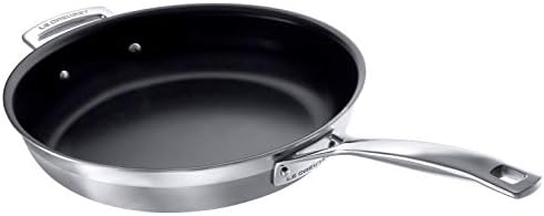 Le Creuset 3-Ply Stainless Steel Non-Stick Frying Pan, 28 x 6 cm, Silver, 96200328001000