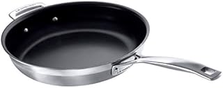 Le Creuset 3-ply nieprzywierająca patelnia, Ø 28 cm, nierdzewna stal szlachetna, nie zawiera PFOA, do wszystkich rodzajów kuchenek, w tym indukcyjnych, srebrna