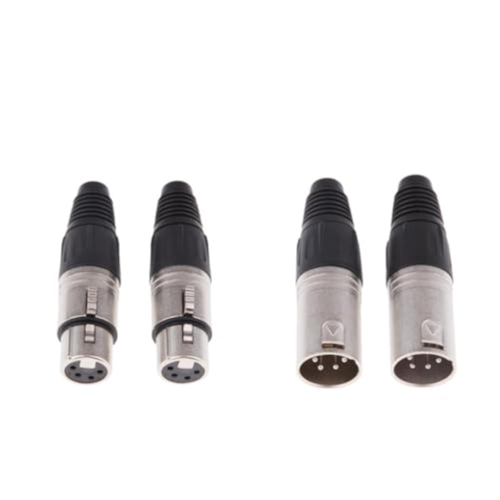 4X Metal 4Pin/4P XLR Connector Plug Male+Female Audio Microphone Connector
