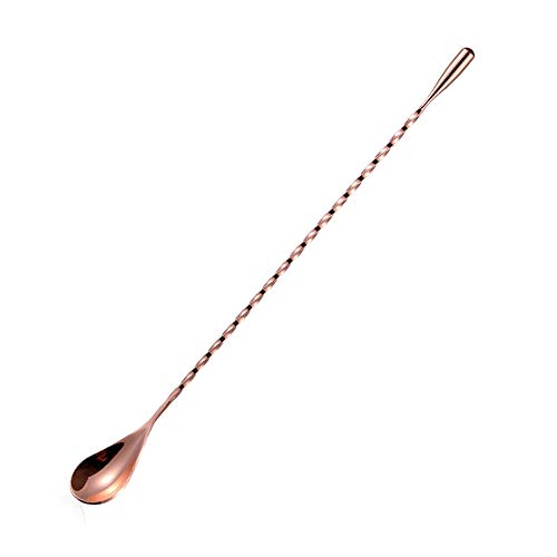 Stainless Steel Cocktail Mixing Spoon Long Cocktail Shaker Spoon Barware Stirring Spoon Twisted Bar Spoon-40CM Rose Gold
