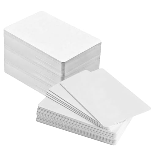 wkao 100 Pack White Uid Cards, 13.56Mhz NFC Cards Rewritable, Suitable for All Access Control Systems, Standard PVC Size