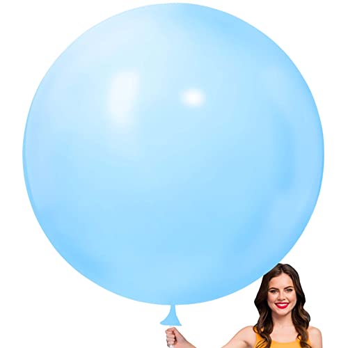 Rubfac Large Balloons, Pastel Blue Giant Balloons, 36In, 5Pcs, Latex Helium Balloons, Birthday Party Photo Shoot Wedding Baby Shower Bridal Decoration #TOP20