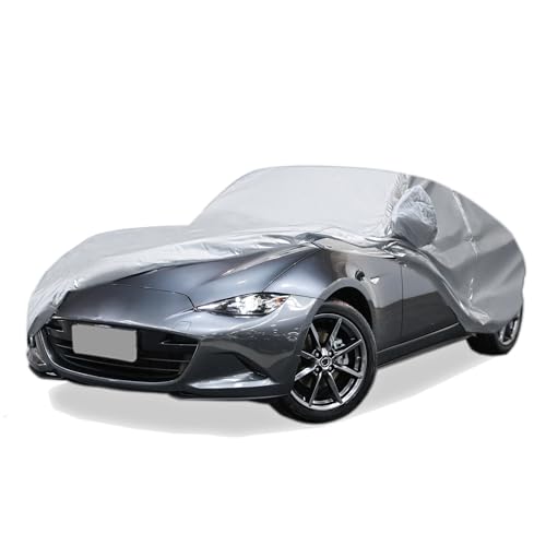 Image of 7 Layers Car Cover Custom-fit for Mazda Miata MX-5,Benz SLK300,210D Heavy Duty All Weather Waterproof Snowproof Rainproof Dustproof UV Proof,Door Zipper,Cotton Lining,Windproof Strap,Anti-Theft Lock