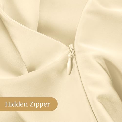 Image of INFIIXSO Silk Pillow Cases 2 Pack Standard Size, Ultra Smooth & Soft Mulberry Silk Pillow Case for Hair and Skin, Breathable Cooling Silk Pillowcase with Hidden Zipper (Ivory, 20x26 Inches)